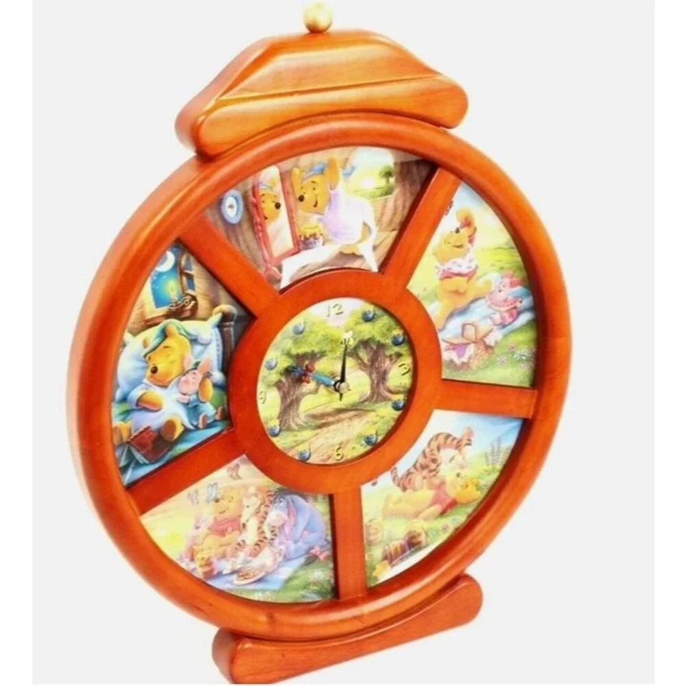 Vintage Disney CLOCK Winnie The Pooh Insert Plates LTD EDT Retired Collector